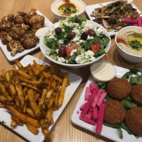 Gluten-free Middle Eastern spread from Sunnin Lebanese Cafe